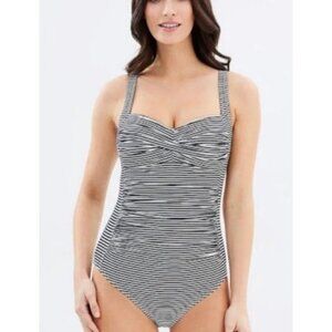 Bond-Eye Australia Black and White Striped One Piece Bathing Suit 10